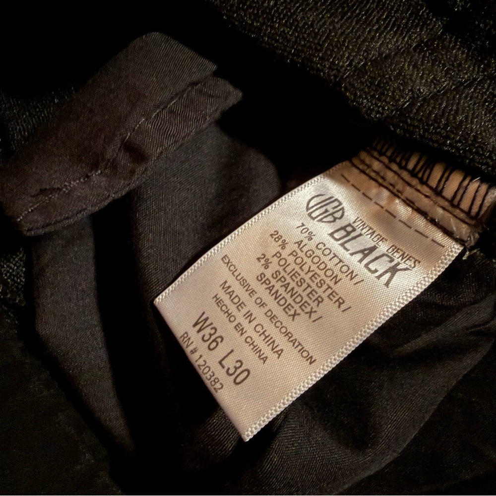 Vintage Genes Black Skinny Jeans 36x30 - Picture 7 of 8
